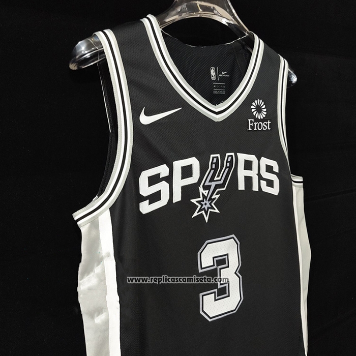 Camiseta San Antonio Spurs Keldon Johnson #3 Icon Autentico Negro